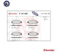 P24052 Front Brake Pad Set 4x Pads Integrated Wear Indicator Braking By Brembo