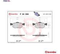 BRAKE PAD SET DISC BRAKE P 24 056 FOR FORD AUSTRALIA MAZDA L3 2.3L 4cyl ESCAPE