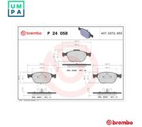 BRAKE PAD SET DISC BRAKE P 24 058 FOR FORD AUSTRALIA ALDA 2.0L 4cylEYPC 1.8L