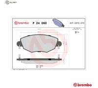 BRAKE PAD SET DISC BRAKE P 24 060 FOR FORD HJBB/HJBA/D6BA/HJBC 2.0L 4cyl