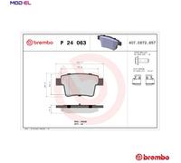Brembo Brake Pads P24063 - Rear Set of 4 - Fits Ford, Jaguar, Proton