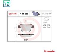 Brembo Brake Pads P24063 - Rear Set of 4 - Fits Ford, Jaguar, Proton