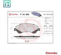 P24065 Front Brake Pad Set 4x Pads Integrated Wear Indicator Braking By Brembo