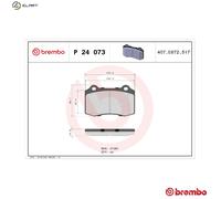 Brake pads P 24 073 BREMBO for FORD FOCUS I