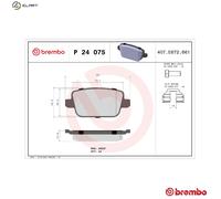 Brake pads P 24 075 BREMBO for FORD MONDEO IV Turnier MONDEO IV MONDEO IV Saloon