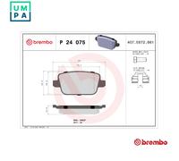 Brake pads P 24 075 BREMBO for FORD MONDEO IV Turnier MONDEO IV MONDEO IV Saloon