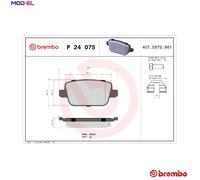 BRAKE PAD SET DISC BRAKE P 24 075 FOR FORD AUSTRALIA SEBA 2.3L TXBB/TXBA 2.0L