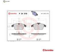 Brembo P24076 Brake Pad Set Replacement Fits Volvo S80 2.0 Flex-Fuel 2.0 T 2.5 T