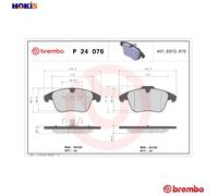 Brembo P24076 Brake Pad Set Replacement Fits Volvo S80 2.0 Flex-Fuel 2.0 T 2.5 T