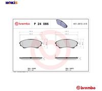 Brembo Brake Pad Set 10168029A P24086 - Fits Ford Ranger & Mazda BT-50