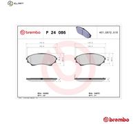 Brembo Brake Pad Set 10168029A P24086 - Fits Ford Ranger & Mazda BT-50
