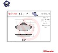 Brembo Brake Pad Set P 24 147X - Front - Fits Fiat 500, Ford Ka