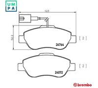 BRAKE PAD SET DISC BRAKE P 24 150 FOR FIAT FORD 169 A4.000 1.2L 4cyl 500 C 1.2L