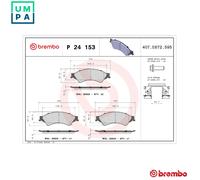 BREMBO Brake Pad Set Front With Brake Caliper Screws Fits Ford Ranger VW Amarok