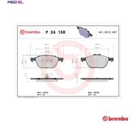 Brembo Brake Pad Set P24 158 - Front, 62mm Height - Fits Ford EcoSport, Kuga, Transit Connect