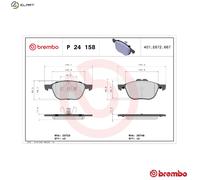 Brembo Brake Pad Set P24 158 - Front, 62mm Height - Fits Ford EcoSport, Kuga, Transit Connect