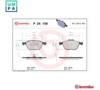 Brembo Brake Pad Set P24 158 - Front, 62mm Height - Fits Ford EcoSport, Kuga, Transit Connect