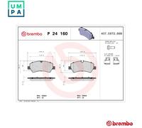 Brembo Rear Brake Pad Set P24160 with Caliper Screws – Fits Ford Tourneo Custom / Transit