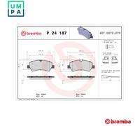 Brembo Rear Brake Pad Set fits Ford Transit Custom
