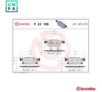 BREMBO P 24 188 Brake pad set