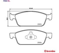 Brake pads P 24 199 BREMBO for FORD TRANSIT CONNECT V408 Box Body/MPV KUGA II