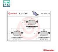 Brembo Brake Pad Set P 24 201 – Rear – Fits Ford Mondeo V, S‑Max, Galaxy