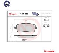 P24203 Front Brake Pad Set 4x Pads Not Fitted Wear Indicator Braking By Brembo
