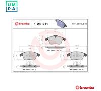 Brembo Brake Pad Set P 24 211 – Disc Brake, Fits Ford Mondeo V Saloon 1.0 EcoBoost