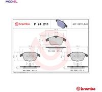 Brembo Brake Pad Set P 24 211 – Disc Brake, Fits Ford Mondeo V Saloon 1.0 EcoBoost