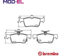 BREMBO P24217 Brake Pad Set For Disc Brake Rear For ATE Braking System Fits Ford