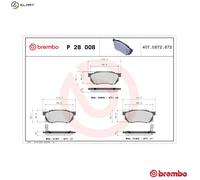 Brembo Brake Pad Set P 28 008 - Front - Fits Honda Civic (MK3/MK4), CRX MK2, Life, Ballade