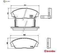 P28016 Front Brake Pad Set 4x Pads Integrated Wear Indicator Braking By Brembo