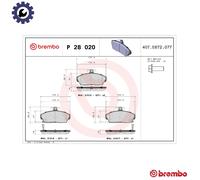 BRAKE PAD SET DISC BRAKE P 28 020 FOR MG EXPRESS/Hatchback/Van ROVER 45 200 1.4L