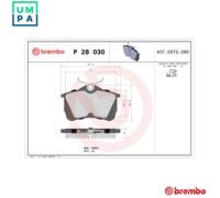 Brake pads P 28 030 BREMBO for HONDA ACCORD VI ACCORD Mk VII Hatchback