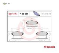 BRAKE PAD SET DISC BRAKE P 28 031 FOR HONDA CIVIC/VII/Hatchback ACCORD/Mk 1.7L