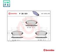 BRAKE PAD SET DISC BRAKE P 28 031 FOR HONDA CIVIC/VII/Hatchback ACCORD/Mk 1.7L