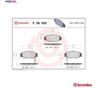 BRAKE PAD SET DISC BRAKE P 28 032 FOR ACURA HONDA CIVIC/VIII/Hatchback S2000 RSX