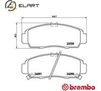 BRAKE PAD SET DISC BRAKE P 28 034X FOR ACURA HONDA SPIRIOR CIVIC/IX/VIII GMC
