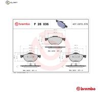BREMBO P 28 036 Brake pad set