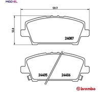 Brembo Front Disc Brake Pads P28037 - Set of 4 - Fits Honda Civic VIII