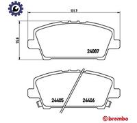 Brembo Front Disc Brake Pads P28037 - Set of 4 - Fits Honda Civic VIII