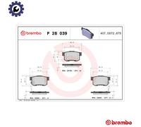 BRAKE PAD SET DISC BRAKE P 28 039 FOR ACURA HONDA K23A1 2.3L 4cyl RDX 3.5L 6cyl