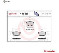 BREMBO P 28 039 Brake pad set