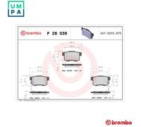 BREMBO P 28 039 Brake pad set