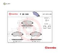 BRAKE PAD SET DISC BRAKE P 28 045 FOR HONDA CR-V/IV/SUV/III/Mk K24A1 2.4L 4cyl