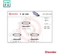 Brembo Brake Pad Set Rear With Caliper Screws 43mm Height Fits Honda CR-V