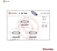 Brembo Brake Pad Set Rear With Caliper Screws 43mm Height Fits Honda CR-V