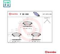Brake pads P 28 050X BREMBO for HONDA JAZZ III INSIGHT CR-Z JAZZ IV JAZZ V