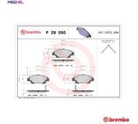 Brake pads P 28 050X BREMBO for HONDA JAZZ III INSIGHT CR-Z JAZZ IV JAZZ V