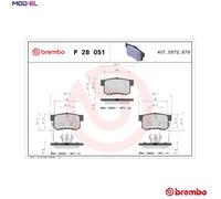 Brembo Brake Pads Rear With Anti-Squeak Plate For Acura Legend Honda Accord CR-V